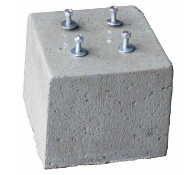 Betonpoer 30x30x25 cm + 4x draadeind M12