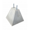 Betonpoer 8x15x25 cm met 2x draadeind M12