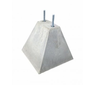 Betonpoer 8x15x25 cm met 2x draadeind M12